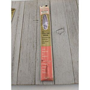 Vintage J&P Coats Neck Opening Metal Zipper 22" Lilac 91